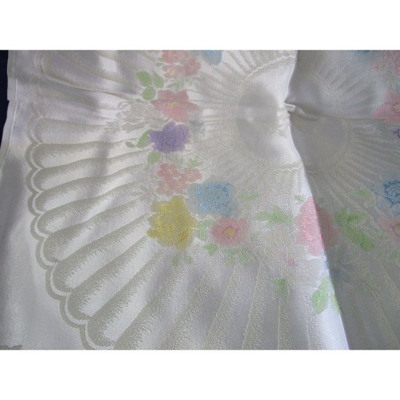 Dove Gray Cotton Rayon Blend Hand Colored Damask Floral Dinner Napkins Five - Picture 12 of 16